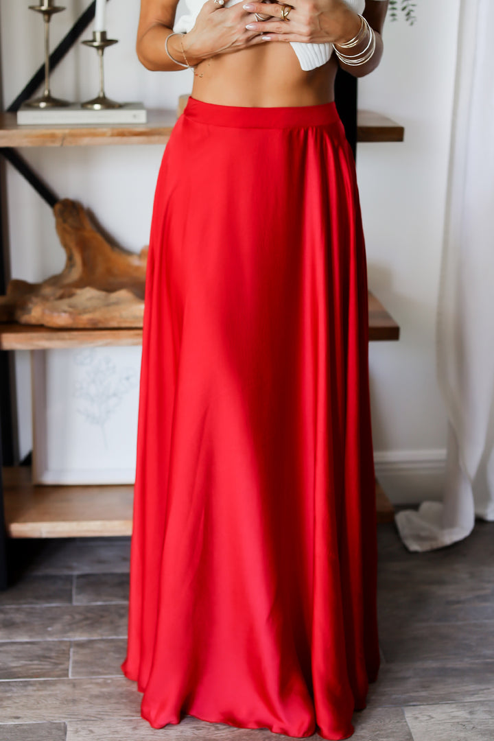 Heather Silk Maxi Skirt