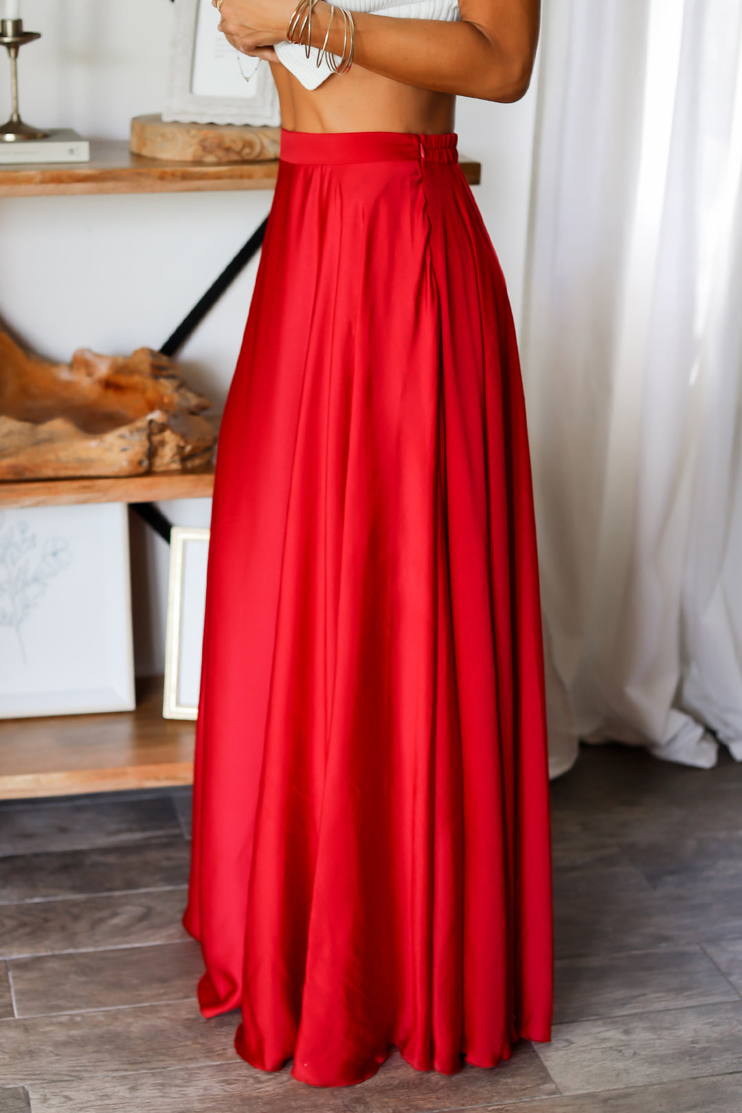 Heather Silk Maxi Skirt