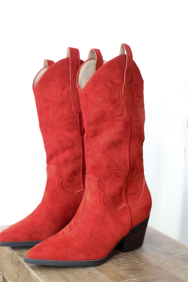 Amaya Western Boot- Red