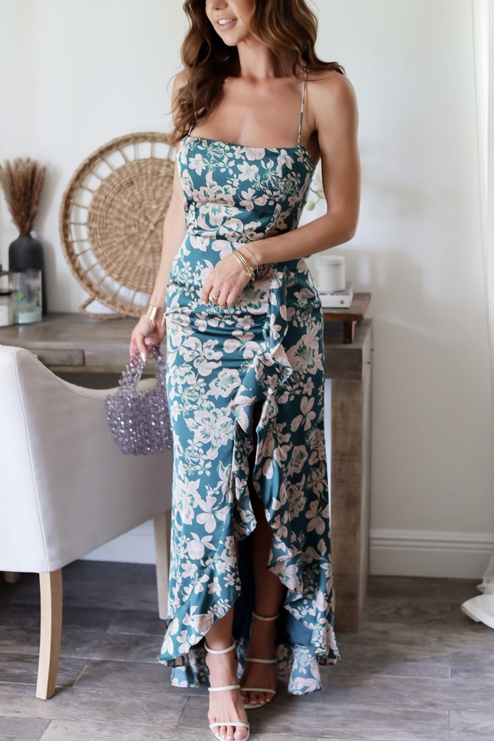 Emma Floral Maxi- Emerald