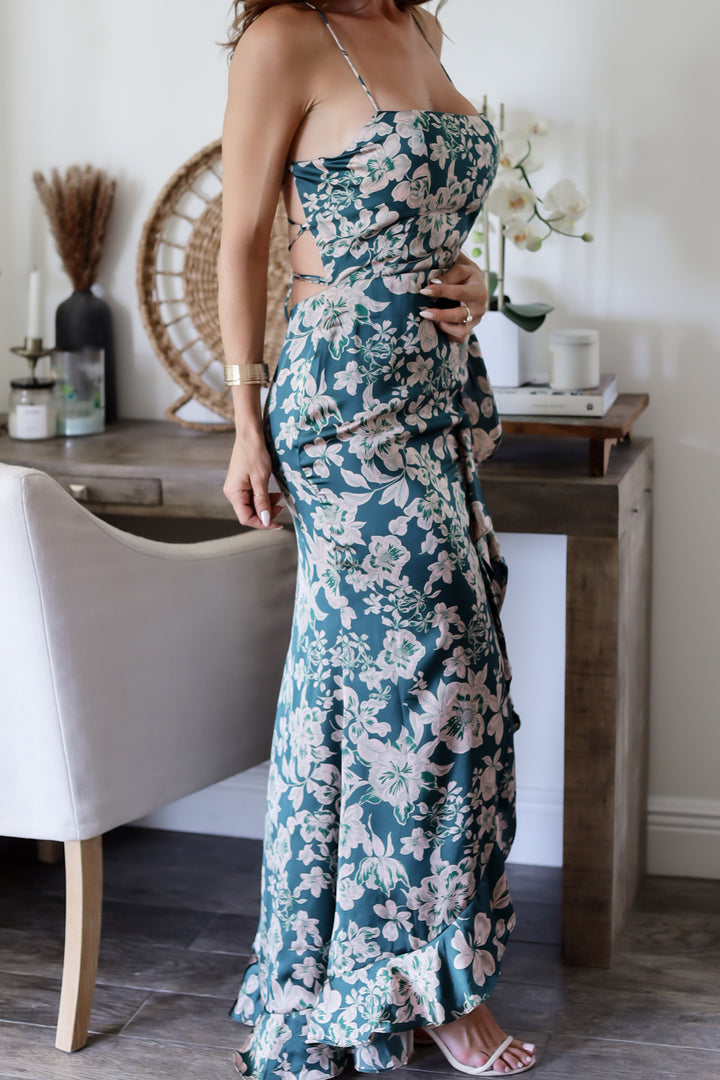 Emma Floral Maxi- Emerald