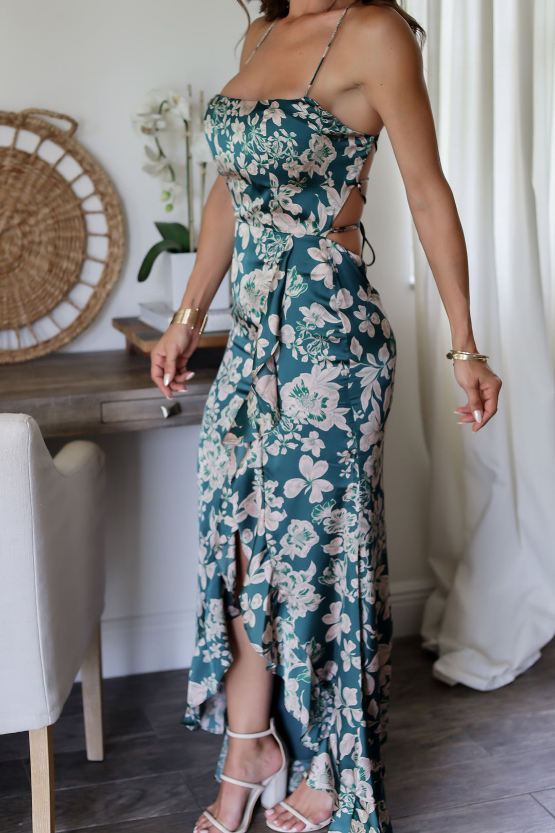 Emma Floral Maxi- Emerald