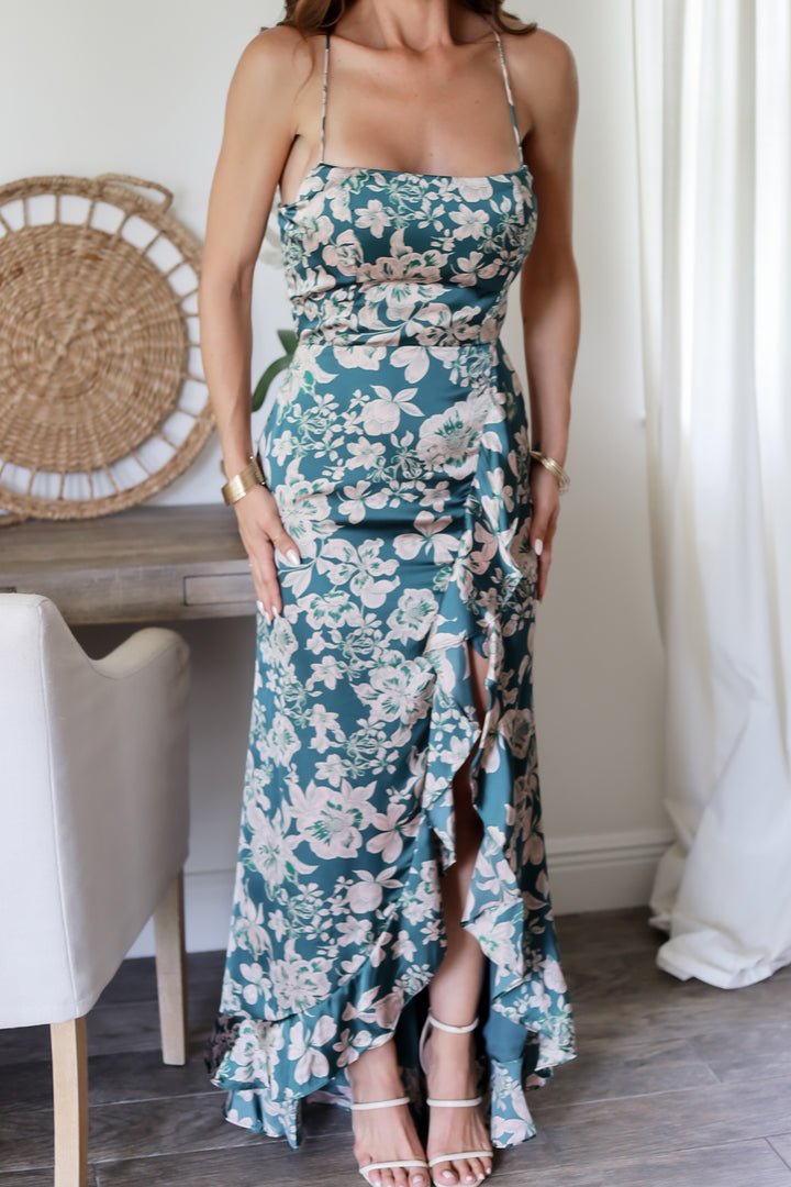 Emma Floral Maxi- Emerald