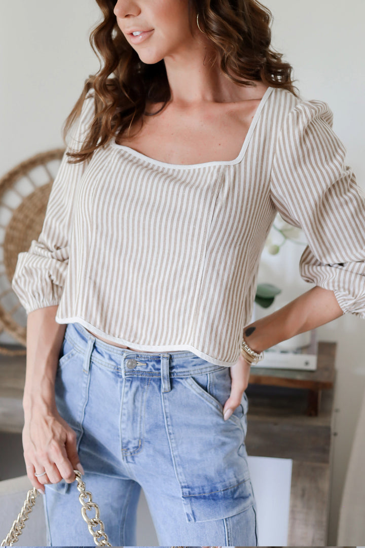 Rachel Crop Top- Taupe