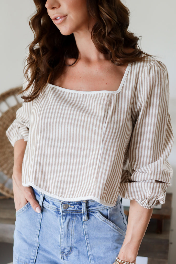 Rachel Crop Top- Taupe