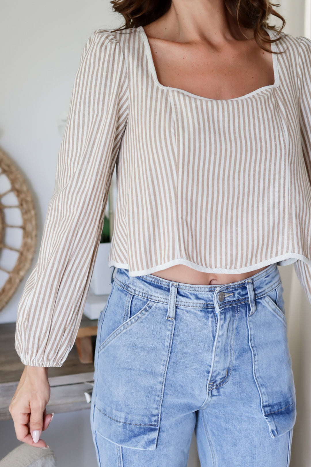 Rachel Crop Top- Taupe