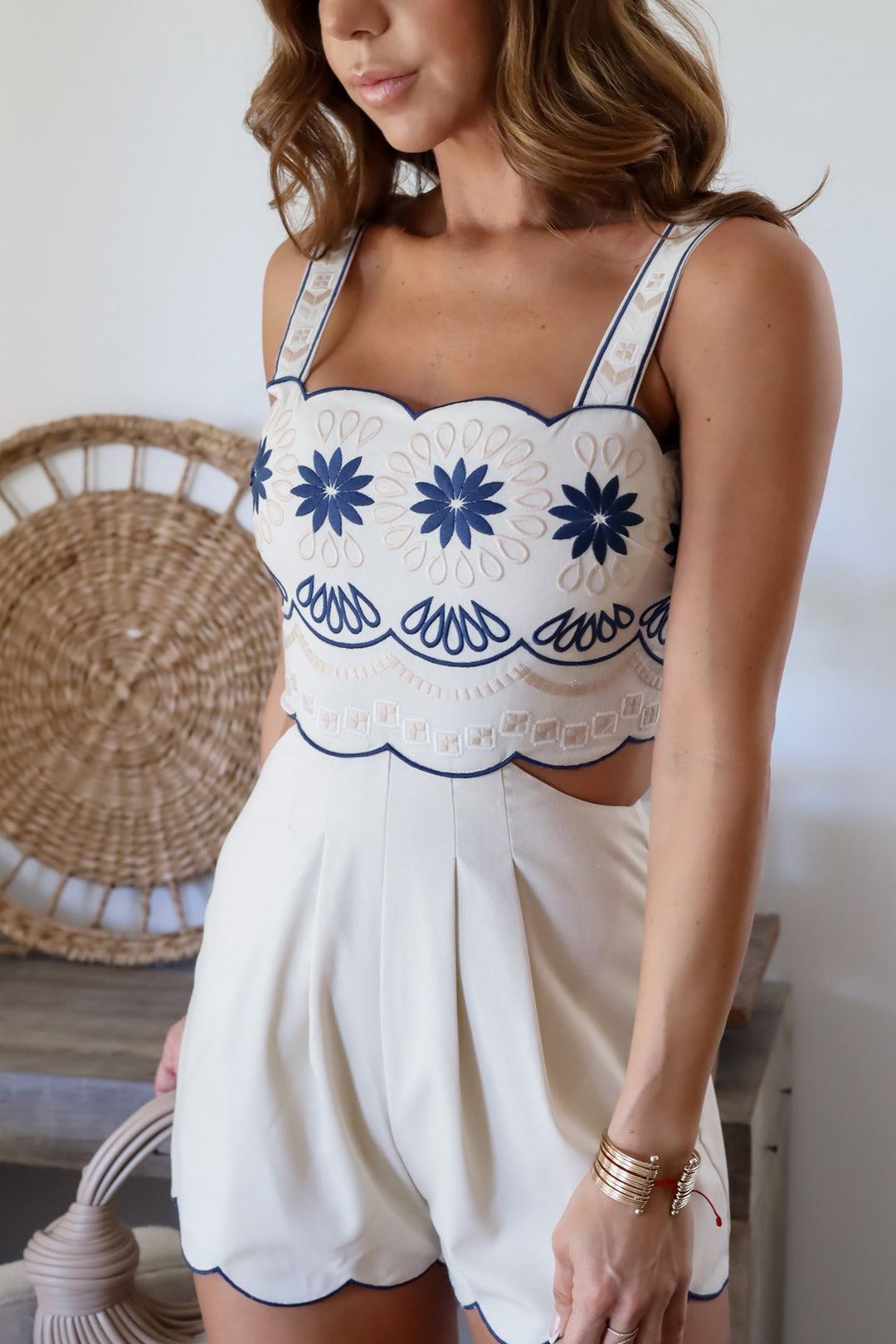 Emmie Embroidered Romper