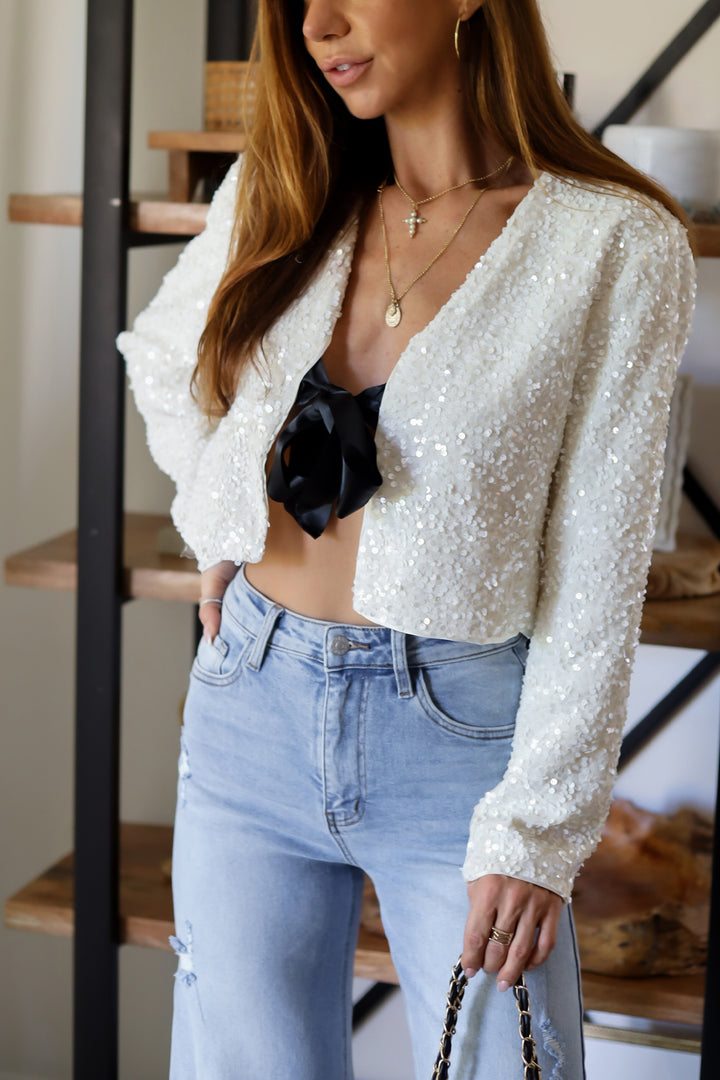 Penelope Sequin Bow Top