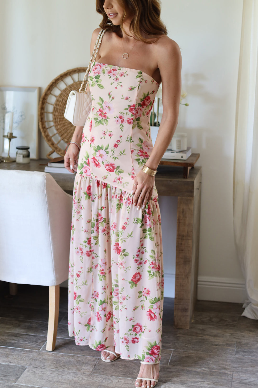 Rose Strapless Maxi Dress