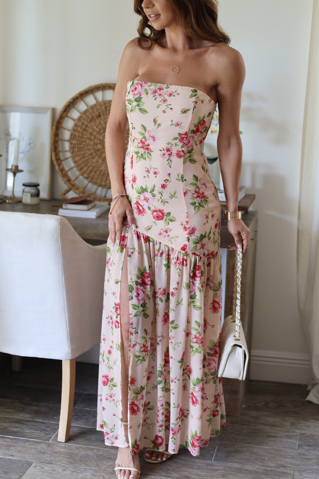 Rose Strapless Maxi Dress