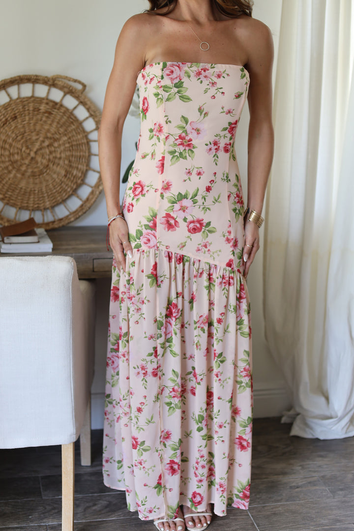 Rose Strapless Maxi Dress