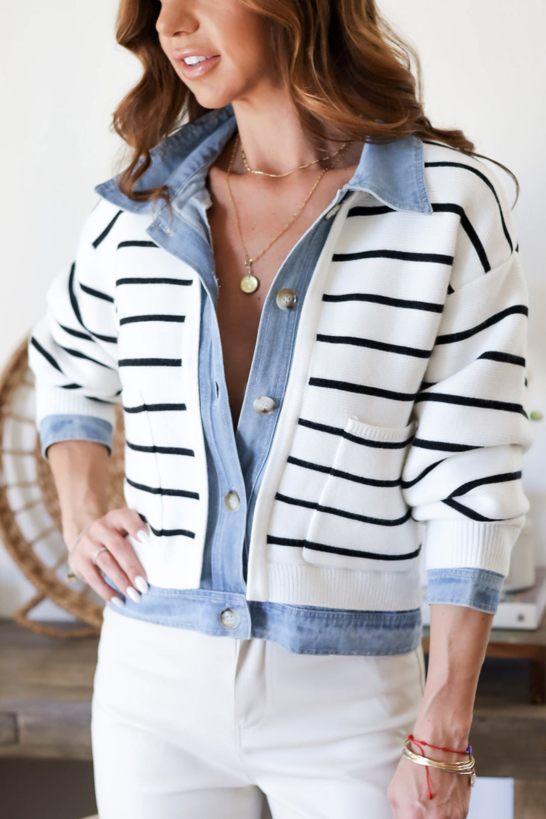 Ava Knit Denim Cardigan