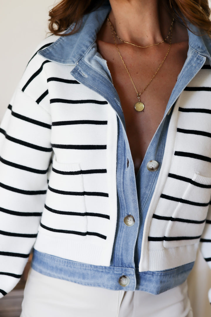 Ava Knit Denim Cardigan