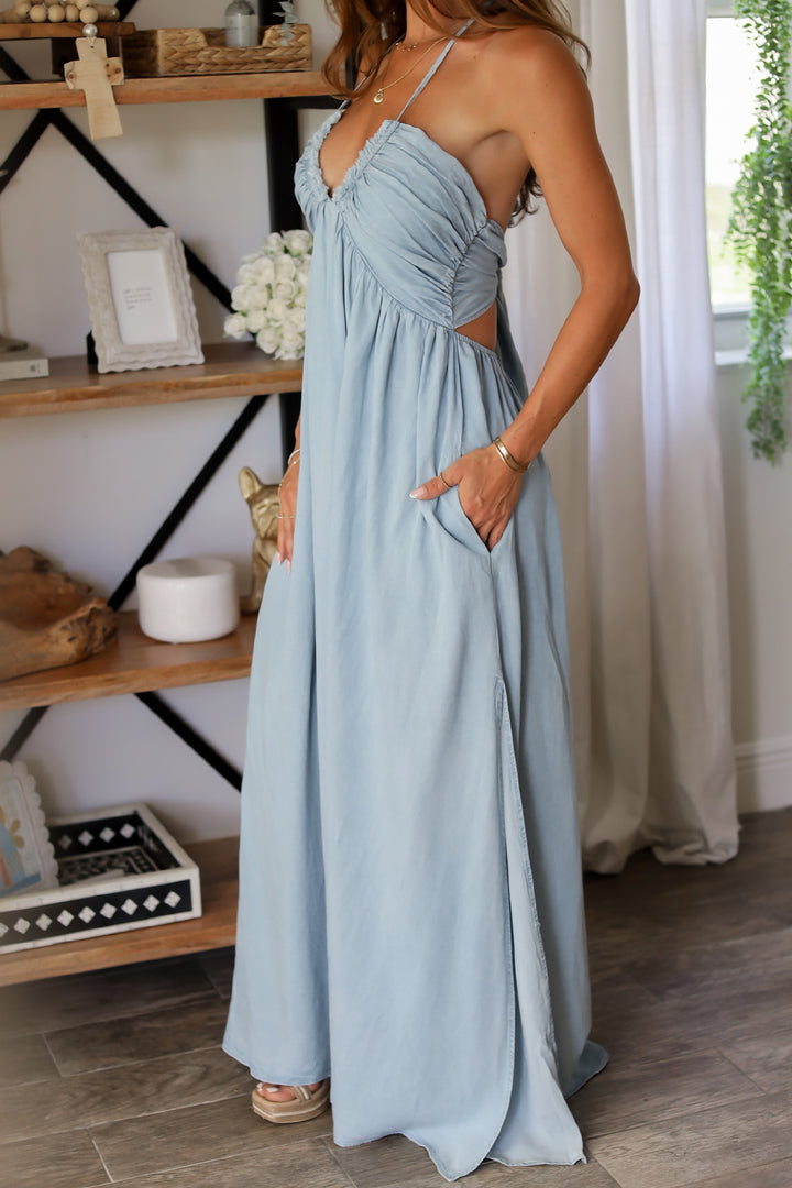 Blue Garden Maxi Dress