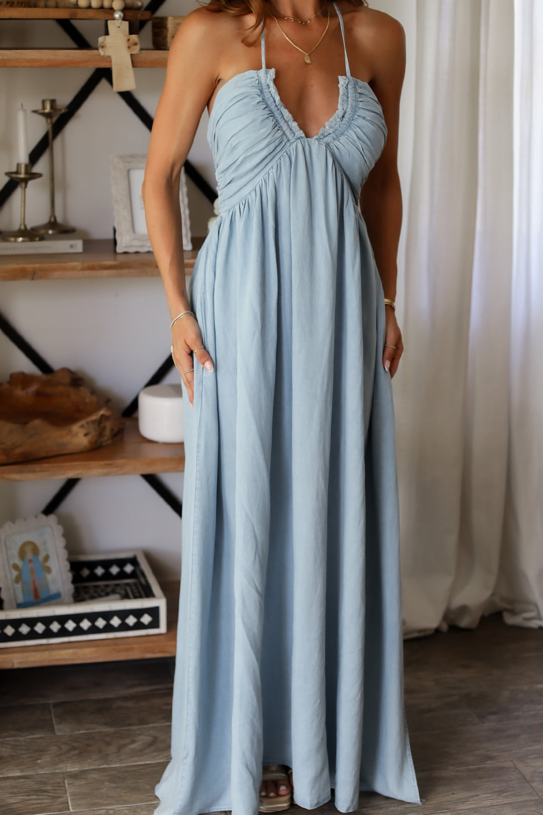 Blue Garden Maxi Dress