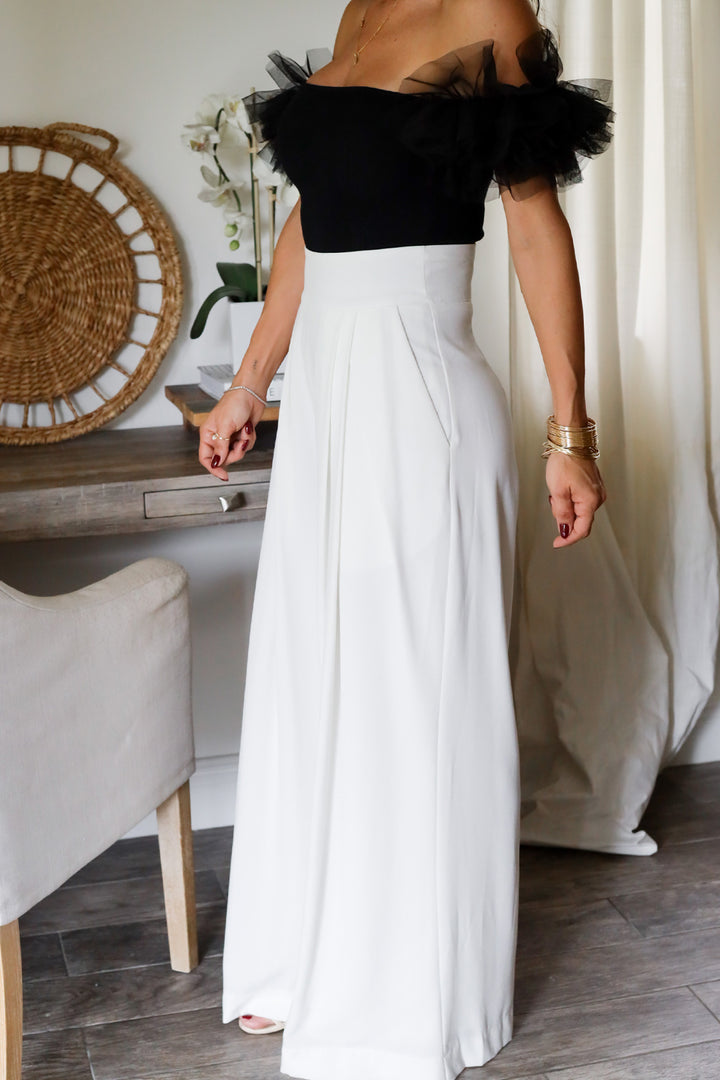 The Chloe Palazzo Pants- Off White