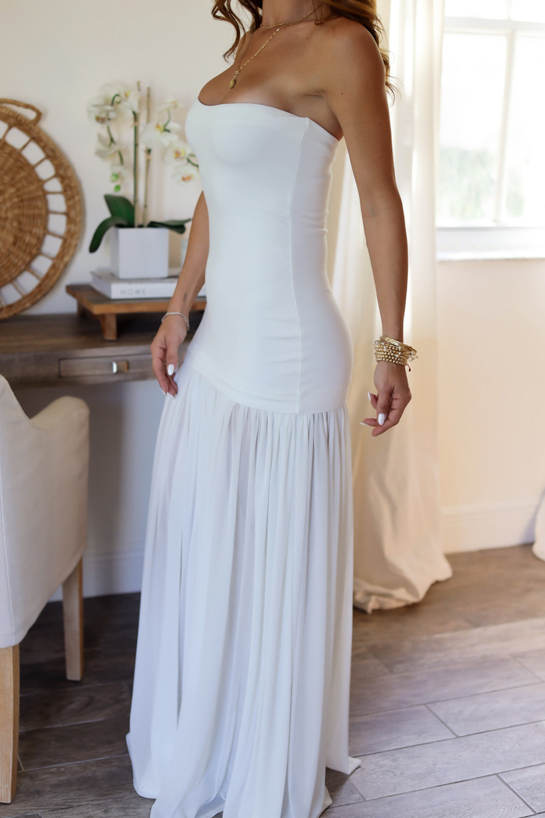 Anabelle Tube Maxi Dress- White