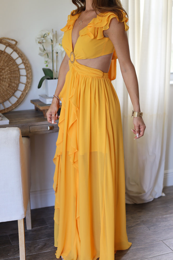 Cordelia Ruffle Maxi- Mango