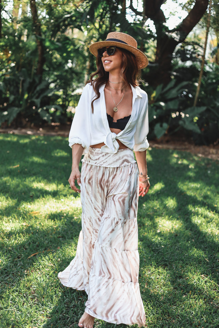 The Oceana Ruffle Wide Leg Pant