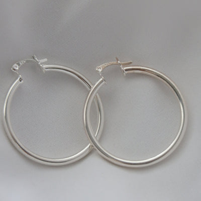 Classic Silver Hoops