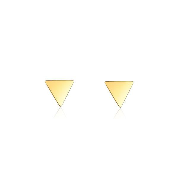 Aretes triangulares pequeños - Oro de 14 quilates
