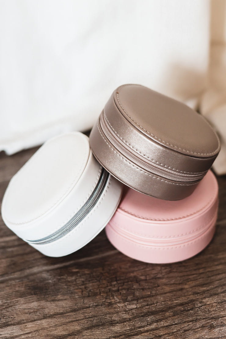Just in case Travel Jewelry Box -Round