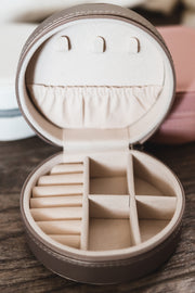 Just in case Travel Jewelry Box -Round