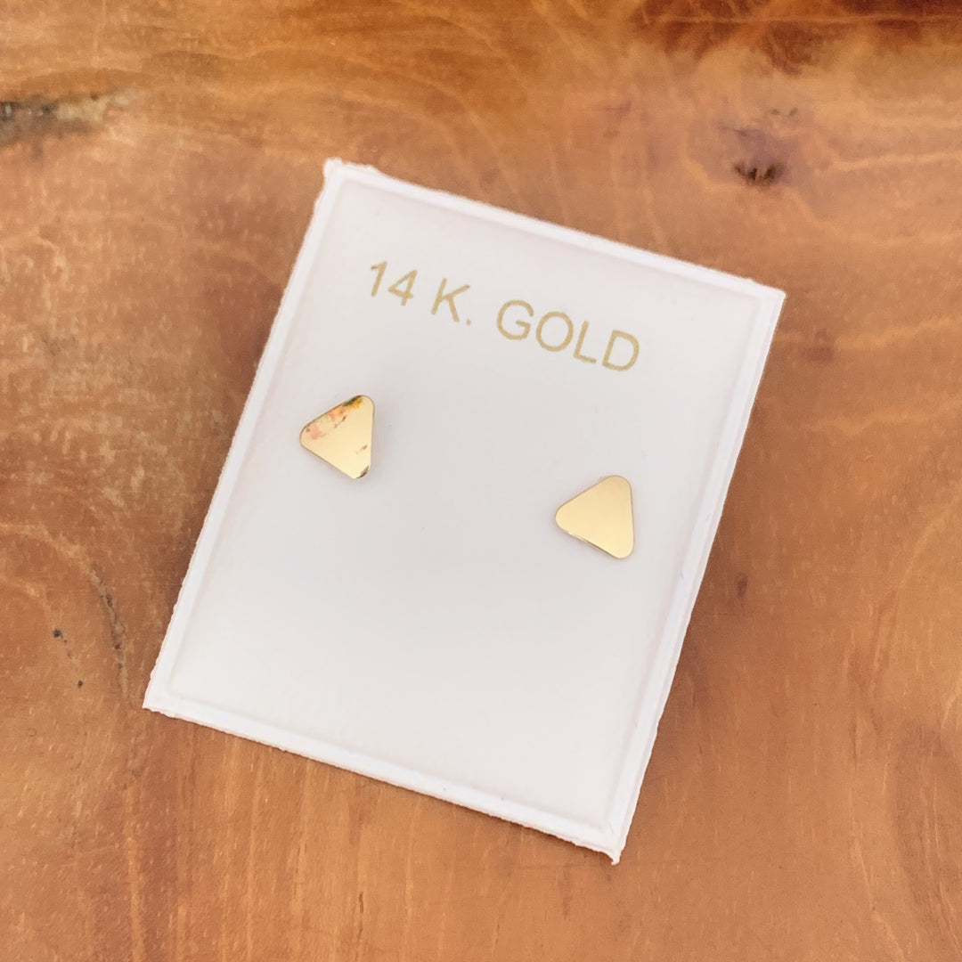 Aretes triangulares pequeños - Oro de 14 quilates