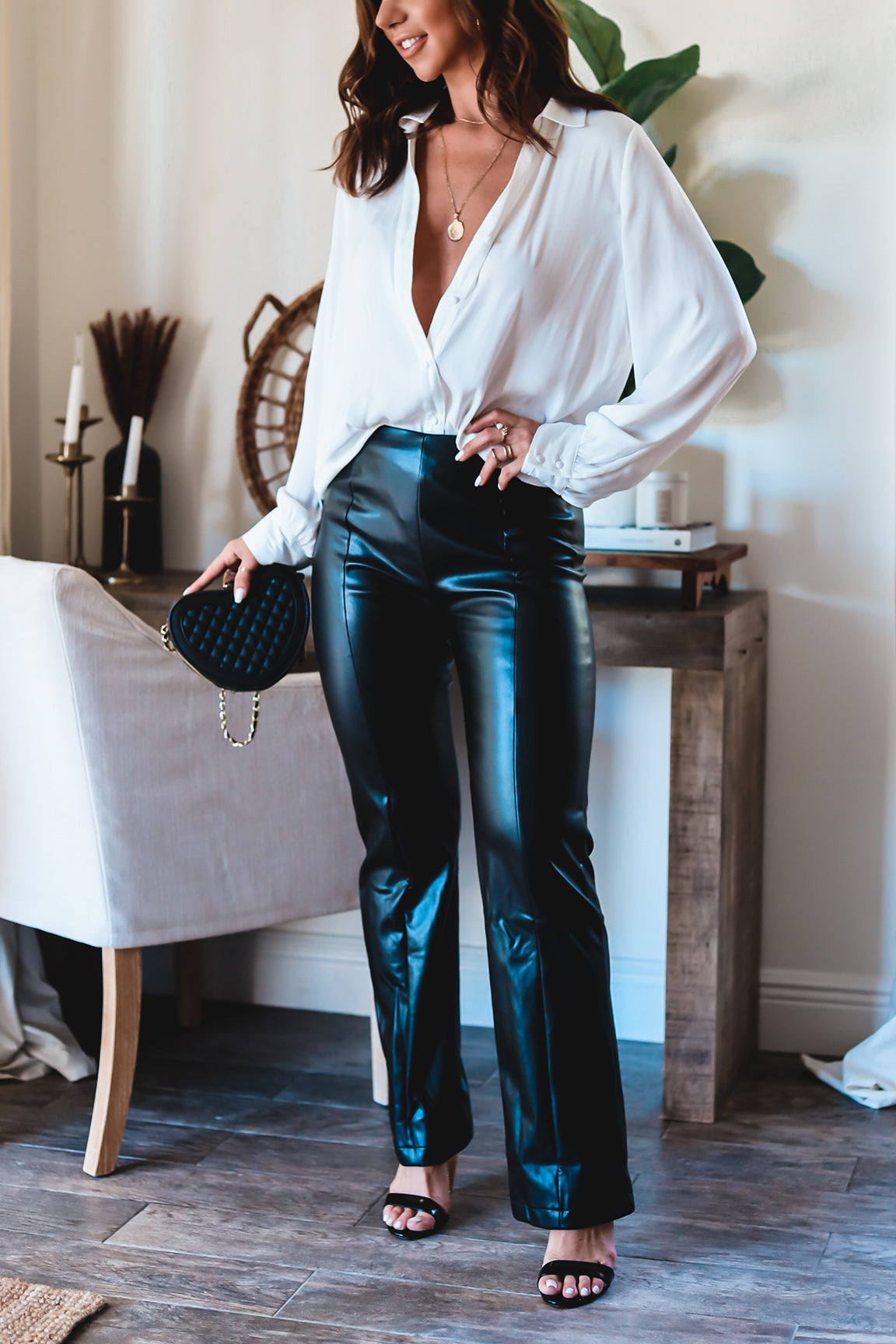 JUEMI【Corset Matte Fake Leather Pants】 パンツ