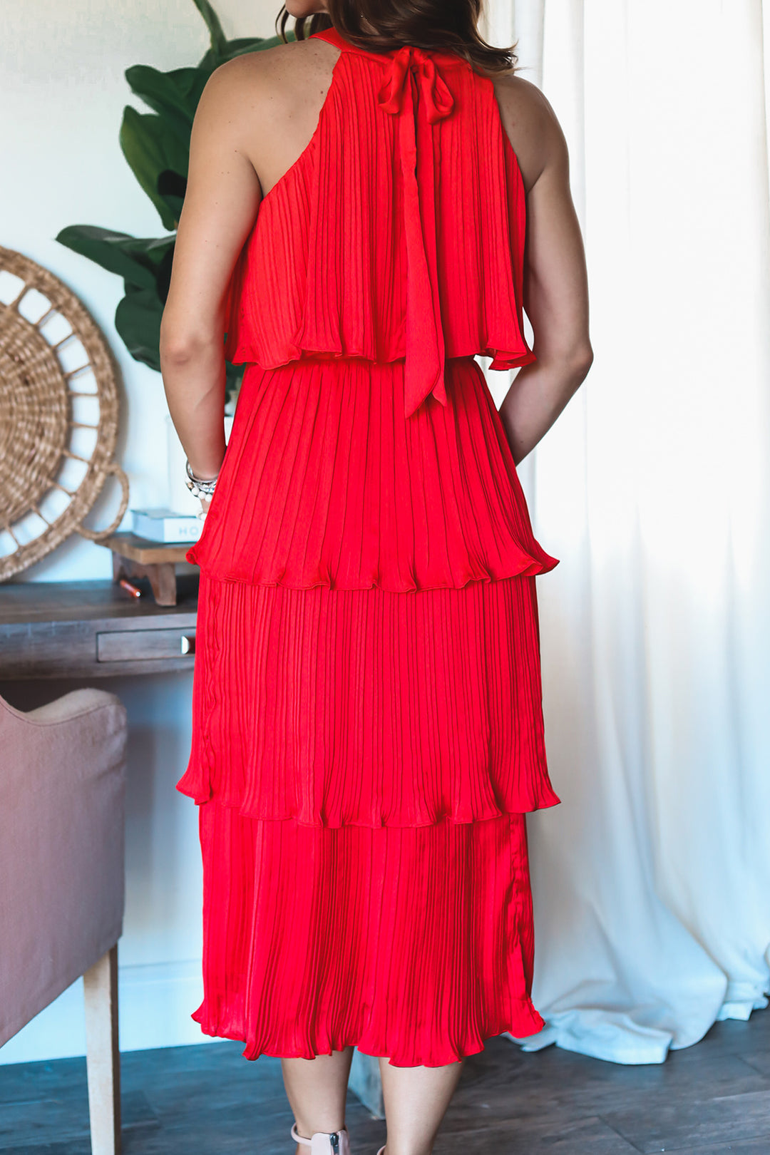 The Bella Tiered Dress-Red