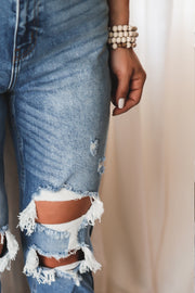 AJ High Rise Distressed Jeans