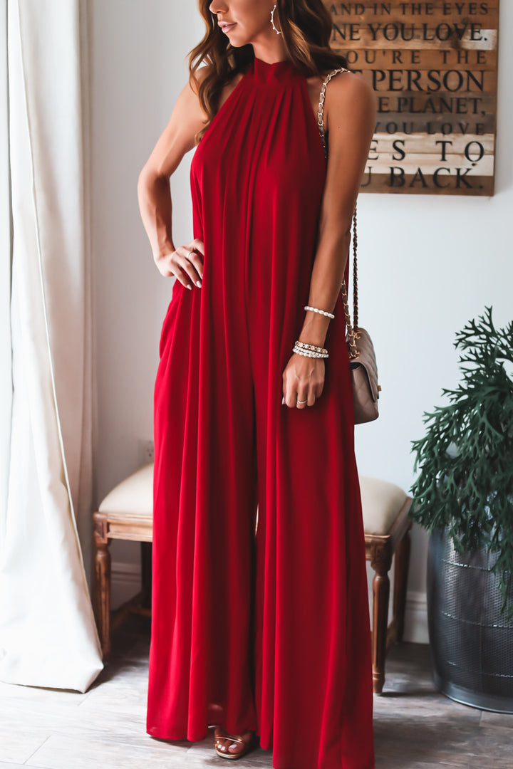 The Calissa Jumpsuit - Burgundy