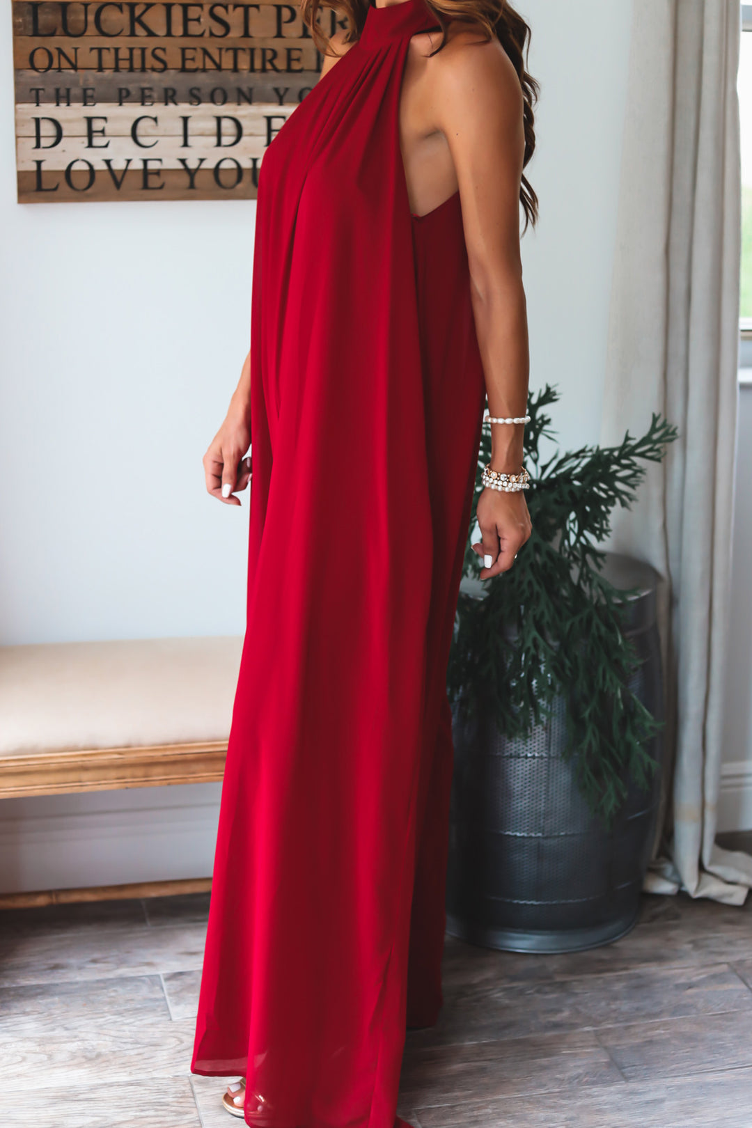 The Calissa Jumpsuit - Burgundy