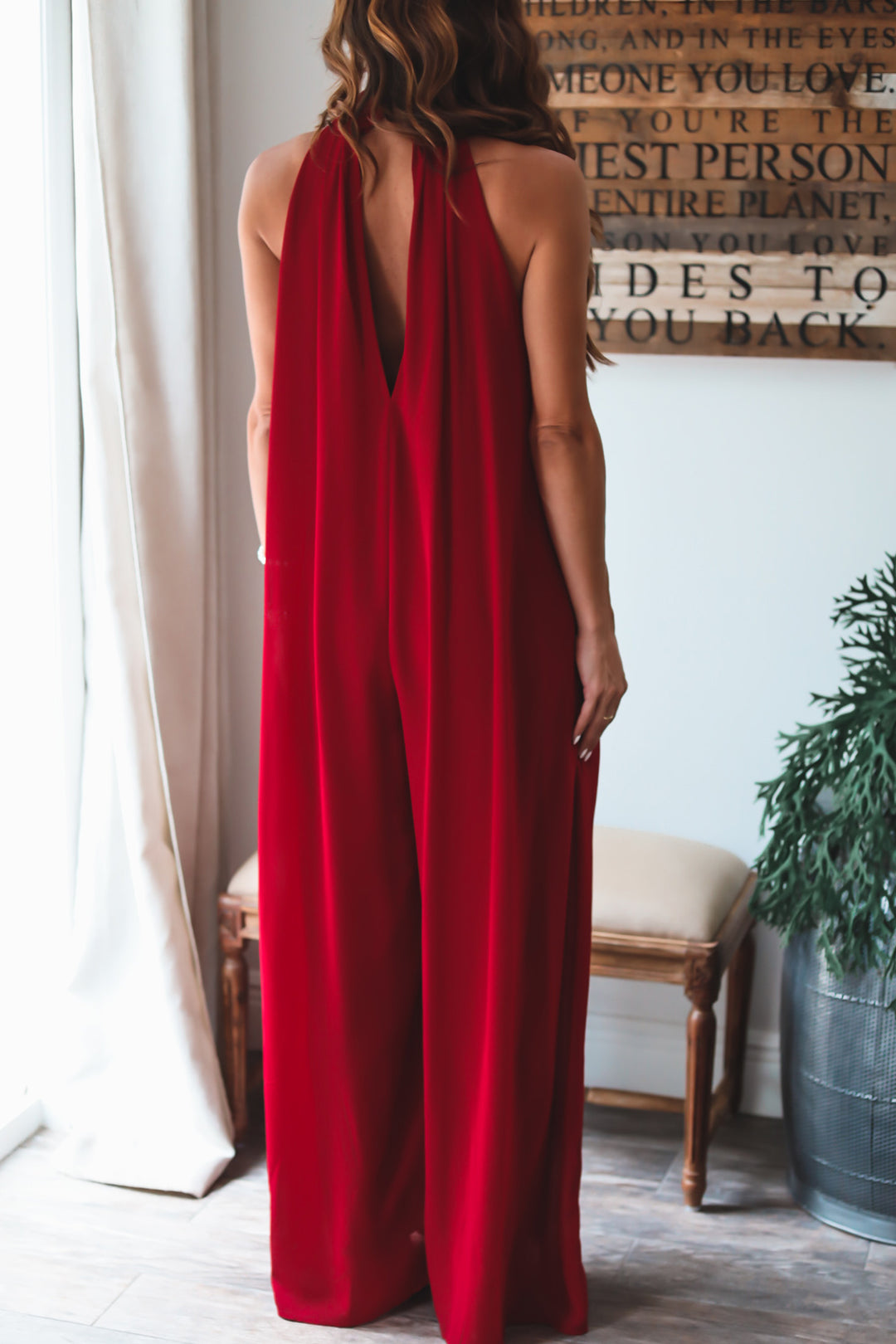 The Calissa Jumpsuit - Burgundy