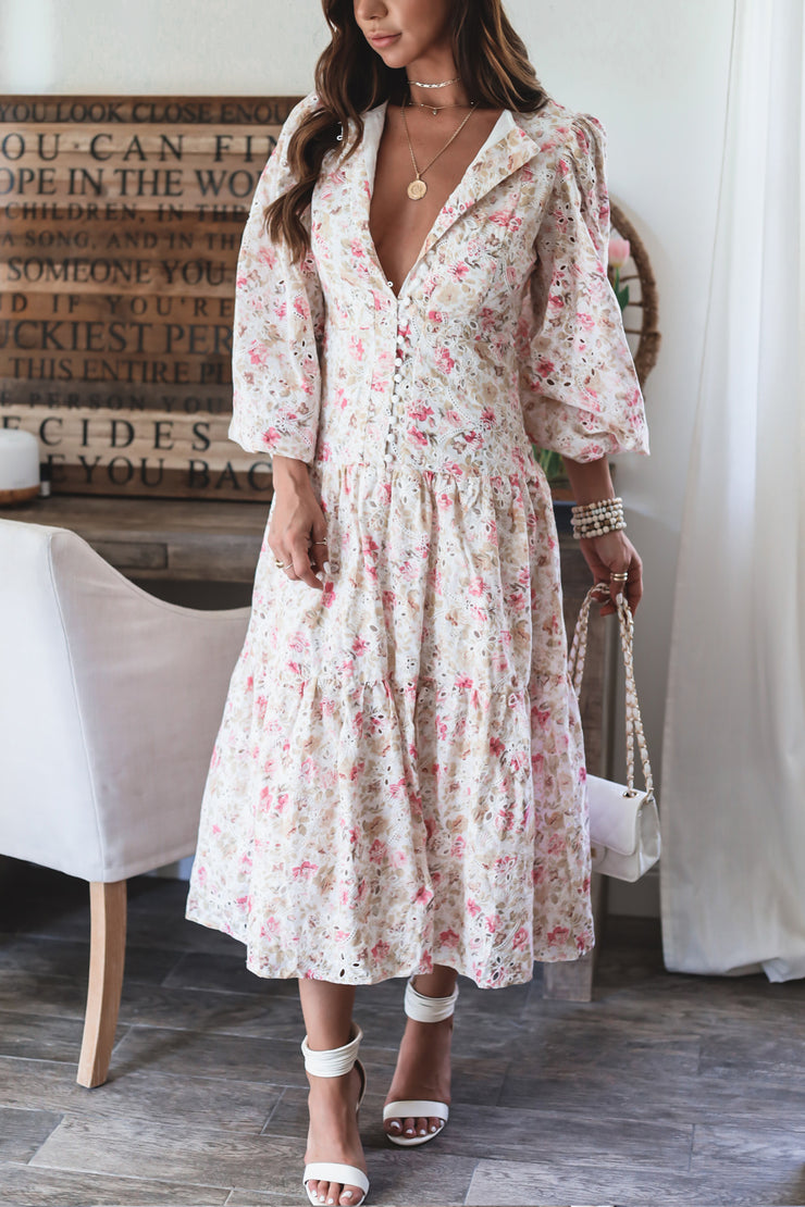 The Cristiana Floral Midi Dress-FINAL SALE