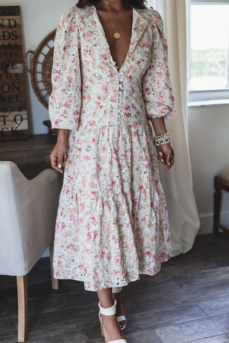 The Cristiana Floral Midi Dress-FINAL SALE