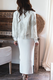 Mason Fringe Faux Leather Jacket-FINAL SALE