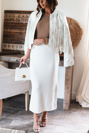 Mason Fringe Faux Leather Jacket-FINAL SALE