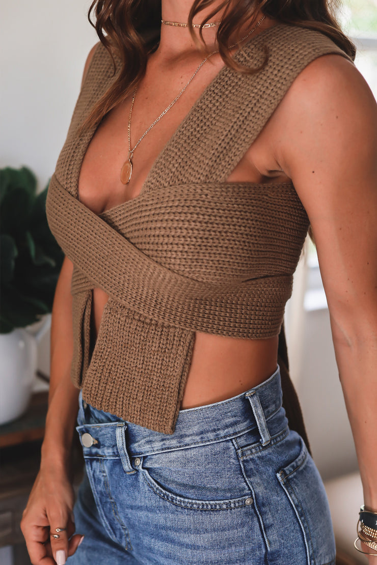 Kristen Self Wrap Knit Top