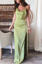 The Luna Satin Maxi Dress