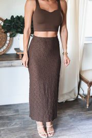 The Mari Textured Midi Skirt