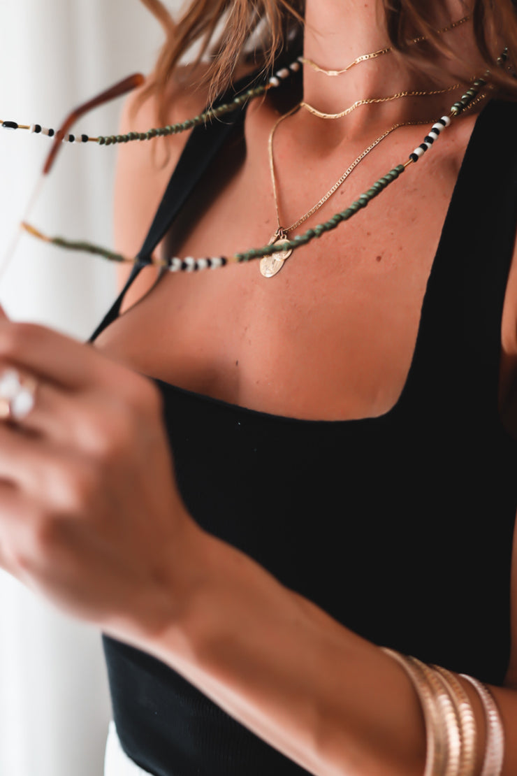 Olive Seed Beaded Sunglass Chain