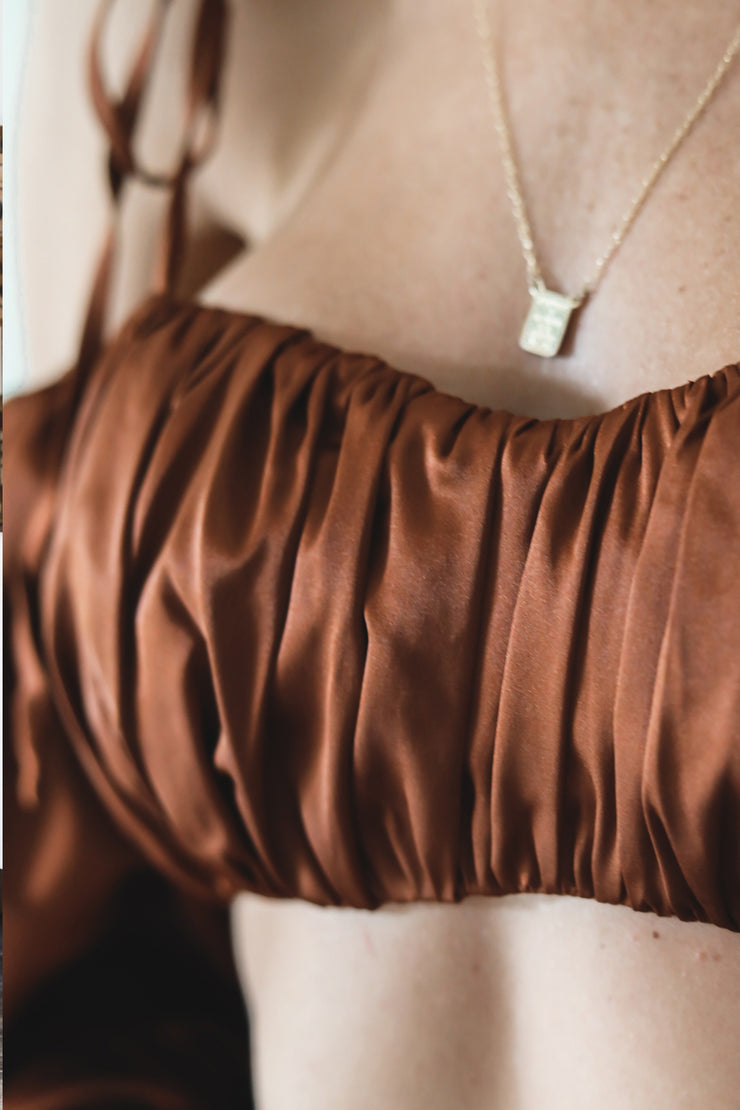 Amber Satin Crop Top