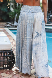 Callie Smocked Wide Leg Pant - Bandana