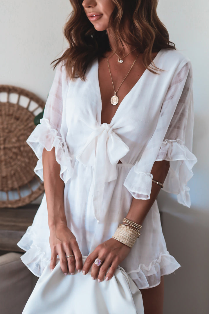 The Evelyn White Romper