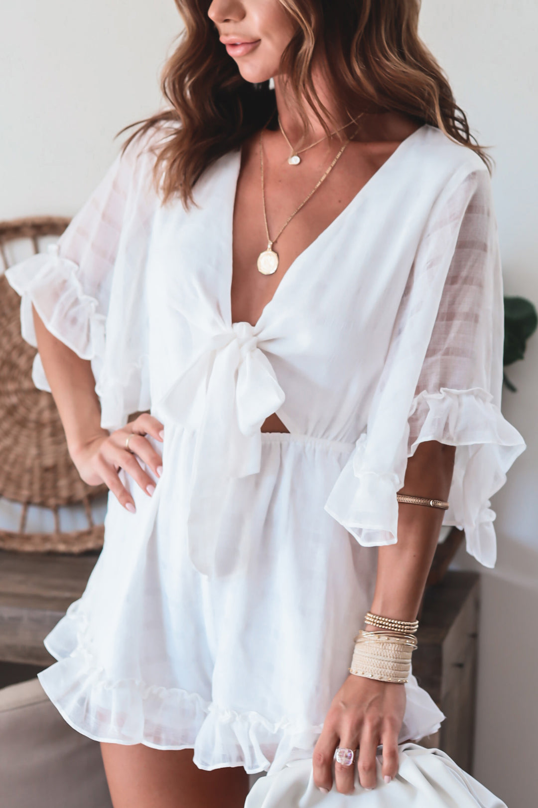 The Evelyn White Romper