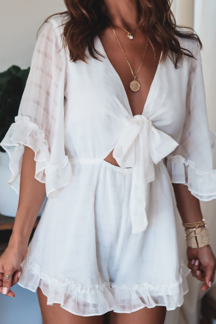 The Evelyn White Romper