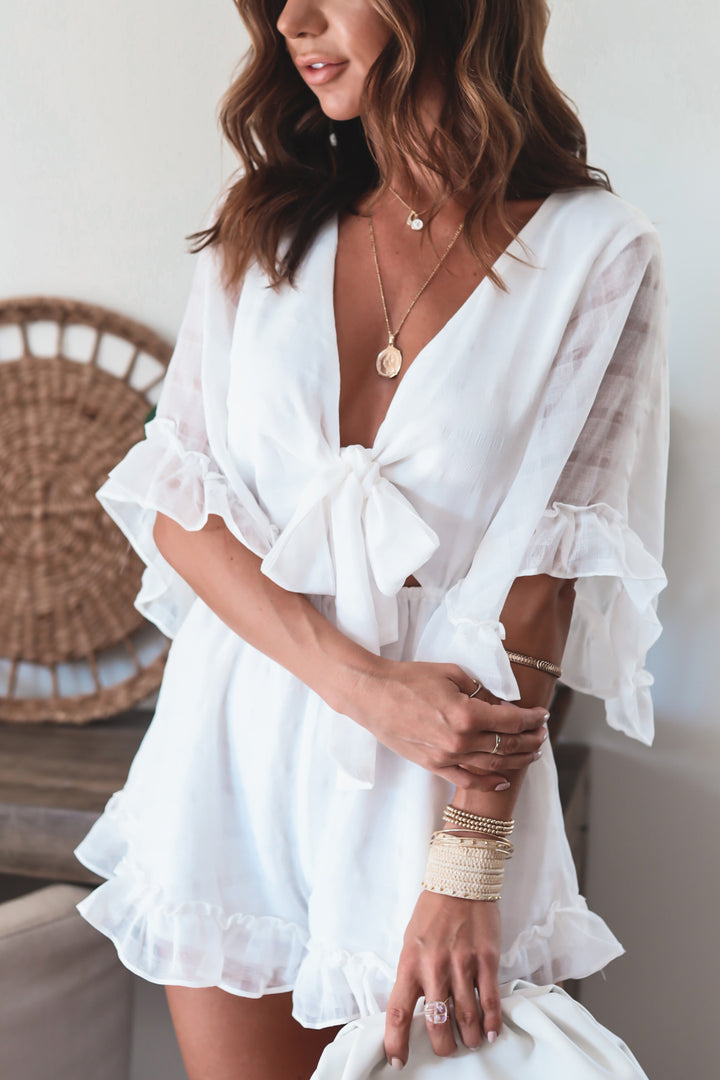The Evelyn White Romper