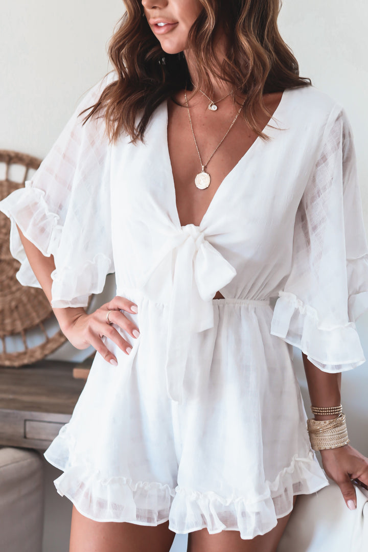 The Evelyn White Romper