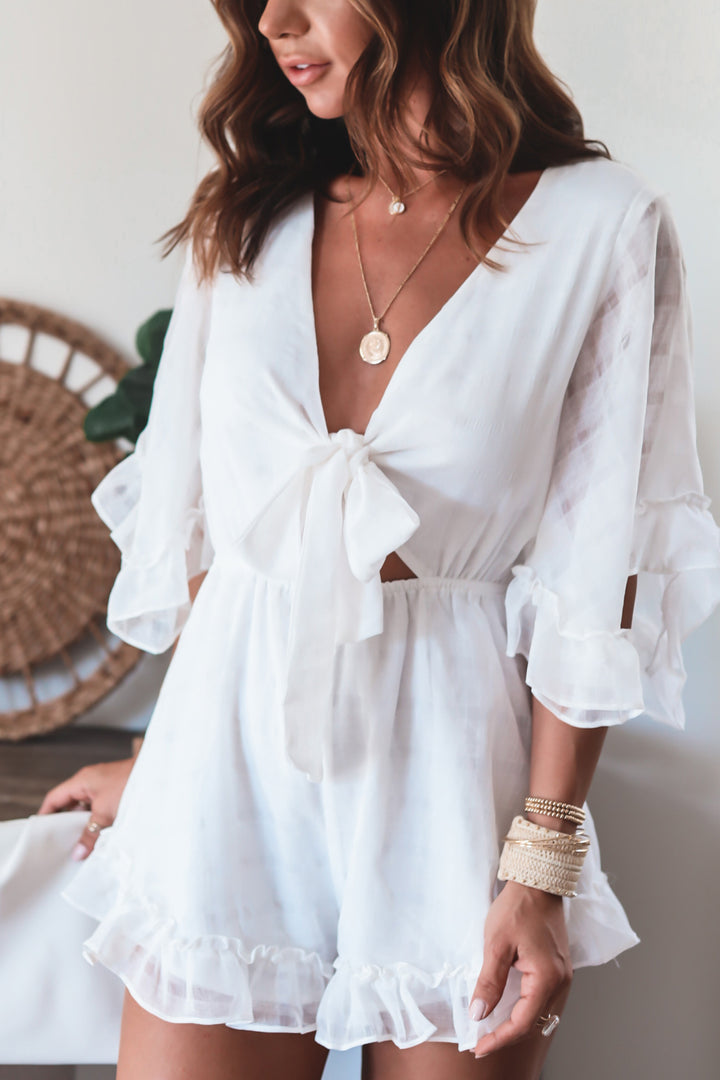 The Evelyn White Romper